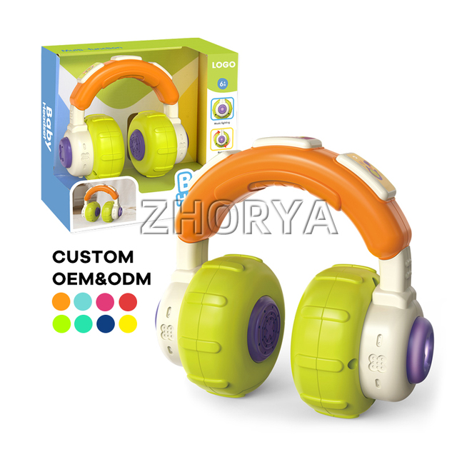 Zhorya Baby Montessori Sensory Toys Development Learning Music Microphone Headset Toy with Sound Light-up