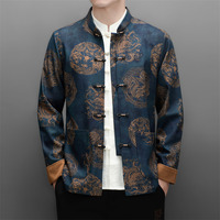Veste de costume Tang brodée de dragon pour homme, col mandarin, certifiée OEKO-TEX, pour mariage, OEM ODM