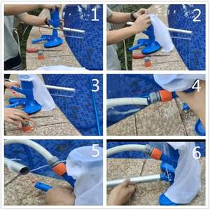 Cabezal de Aspiradora para Piscina GYDACO de Nailon Azul, Diseño de Media Luna con Cepillo Inferior, Bolsa Filtrante y Clips EZ, Limpiador de Piscinas - Product Image 6