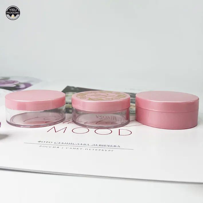 Low MOQ Shape Pink Blue Color Empty Lip Scrub Jar 5g 10g Plastic Face Eye Cream cosmetic Plastic Jars With Lid