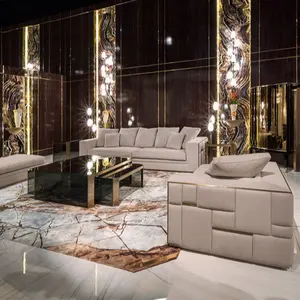 Italiaanse luxe nieuwe ontwerp lederen sofa woonkamer meubels