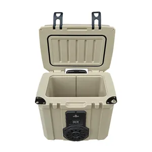 Outdoor speaker cooler music radio insulated hard cooler with wheels portable for camping parties events