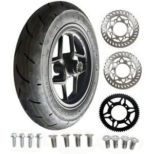 Lot de 2 pneus tout-terrain robustes pour VTT/UTV 90/90-10 & 100/90-10 avec jantes en aluminium argentées de 10 pouces, résistants aux crevaisons - Product Image 6