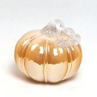 Vente en gros de citrouilles en verre soufflé à la main pour Thanksgiving automne automne récolte Halloween décorations d'automne éclairées ornements idées pour la maison