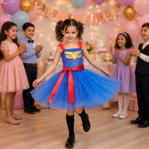 Ropa Infantil de Estilo Europeo y Americano, Nueva Ropa de Cosplay de Capitana <span class=keywords><strong>Marvel</strong></span> para Niños, Disfraces de Cosplay para Niñas - Product Image 2