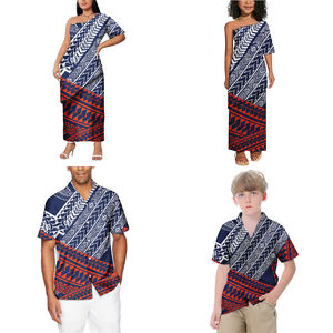 Schlussverkauf polynesische Elei traditionelles Design individuelle Mode trendige Freizeitkleidung Kinderhemd Kleid Erwachsenehemd Kleid Familien-Set - Product Image 6