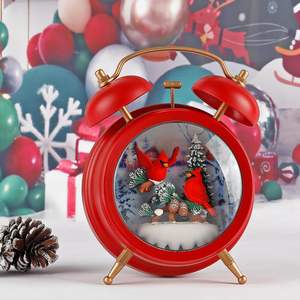 Linterna de globo de nieve navideña iluminada con USB/batería con temporizador 6H y reloj despertador Musical para decoraciones navideñas - Product Image 4