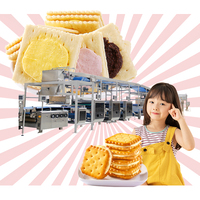 Ligne de production de biscuits sandwich à haut rendement avec extrudeuse de garniture, moule et système d'emballage