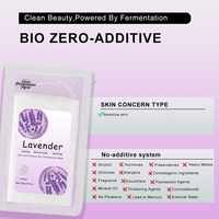 Masque en tissu bio-fermenté à la lavande, hydratant et éclaircissant, emballage personnalisé, masque facial bio, produit de soin de la peau pour institut de beauté
