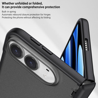 Étui de luxe pliable pour téléphone avec protection intégrale de la charnière, antichoc, protection contre les chutes et protection d'écran en verre trempé pour iPhone Duo