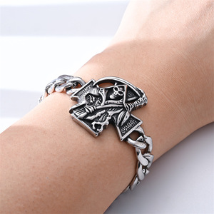 Chaîne à maillons en acier inoxydable Hip Hop <span class=keywords><strong>Rock</strong></span> Celtic Knot Heart Bracelet - Product Image 4