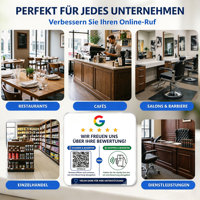 Carte NFC Google Review avec code QR allemand, plaque autocollante en acrylique pour demandes de commentaires clients, idéale pour restaurants et commerces de détail