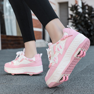 Chaussures à roulettes pour enfants, en EVA, roues en plastique, roues lumineuses, chaussures de roller derby pour enfants, chaussures de patinage d'extérieur - Product Image 1