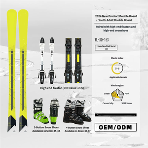 Ensemble <span class=keywords><strong>de</strong></span> <span class=keywords><strong>ski</strong></span> double planche pour collégiens, hommes et femmes, débutants, luge, canne, chaussures <span class=keywords><strong>de</strong></span> neige, snowboard, double planche - Product Image 4
