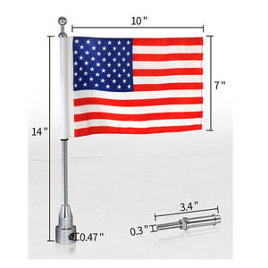 Новинка 2023, прохладный хромированный задний боковой упор для мотоцикла, флаг, государственный флаг - Product Image 2