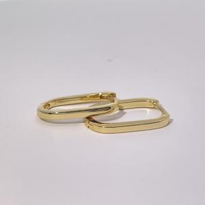 Tianyu Gems Brass Gold Plated Classic Vintage <b>Minimalist</b> Style Rectangular Shape Hoop Earrings for Women - Product Image 3