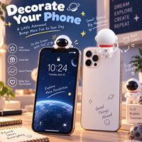 Figurines décoratives d'astronautes pour téléphone, boîte mystère adhésive, figurines miniatures décoratives de cosmonautes pour téléphone et ordinateur portable