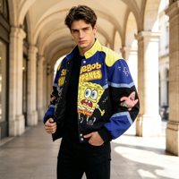 Veste décontractée légère pour homme Kuest, style boutonné, avec imprimés de personnages animés, service ODM OEM