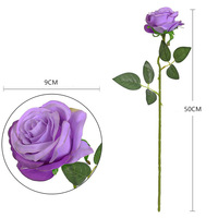 Rose artificielle à tige unique en gros pour la maison, les mariages, la Saint-Valentin, l'intérieur et l'extérieur