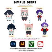 Peluche Anime Personnalisée Style Chibi 5cm 10cm, Porte-clés Personnalisé, Peluches de Taille Personnalisée avec Vêtements Imprimés, Cadeau de Collection