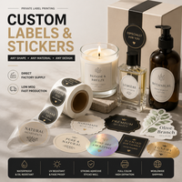 Étiquettes adhésives en vinyle personnalisées de l'usine source, imperméables, résistantes à l'huile, anti-UV, recyclables pour pots de bougies, boîtes et emballages alimentaires