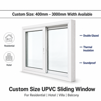 Fenêtre coulissante moderne en PVC sur mesure, double vitrage, isolation thermique, insonorisation pour résidentiel, hôtel, cuisine