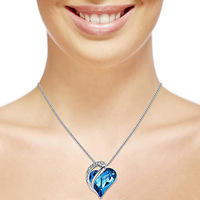 Collier pendentif DAIHE Fashion Jewelry Cœur de l'océan en zircon et cristal, chaîne de clavicule Kolye
