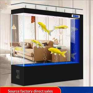 Vente en gros d'usine, nouveau modèle de réservoir de <span class=keywords><strong>comptoir</strong></span> carré, or, cristal, verre ultra clair, grand aquarium de salon, aquarium de poissons pour la maison - Product Image 2