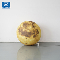 Modèle de planète lunaire gonflable jaune personnalisé pour la décoration publicitaire d'événements extérieurs sur le thème spatial