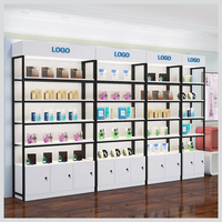 Rak Display Supermarket Kainice Bespoke Skincare dari Kayu dan Besi, Ringan, Mudah Dipasang, 5 Rak Solid, Berdiri Sendiri