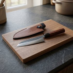 Couteau de Chef Japonais Traditionnel Très Vendu, Hachoir à Viande et Légumes avec Manche en Bois Personnalisé, Couteau de Cuisine Forgé avec Housse - Product Image 1