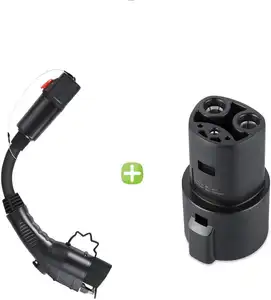 Tes carro elétrico veículo carregamento conector macho para fêmea SAE J1772EV carregador preto EV carregador adaptador rápido 1kg 0.4 60A IP54