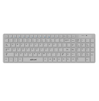 Clavier à membrane sans fil AIKUN 2.4G pour bureau et domicile - Interrupteurs en caoutchouc - Touches multimédias - Emplacement pour clé USB - 2 piles AAA