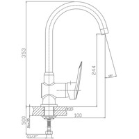Robinet de lavabo de cuisine en laiton chromé moderne Robinet de lavabo à eau mélangée