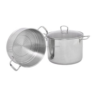 Nouvel ensemble de casseroles en acier inoxydable au design moderne pour une cuisson écologique avec cuiseur vapeur - Product Image 3