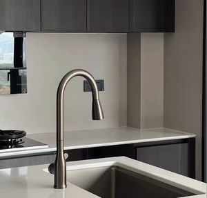 Cuisine moderne minimaliste sur mesure en bois massif avec îlot intégré pour espace de cuisson domestique - Product Image 6