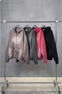 Sudadera con Capucha Personalizada de Doble Cremallera, Estilo Vintage, Lavado Ácido, 400GSM, para Hombre - Product Image 4