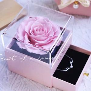 Nuovo regalo di san valentino ti amo collana 100 lingue incantato vera rosa conservata con Set regalo collana - Product Image 2