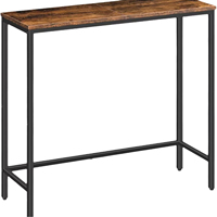Table console moderne et compacte, plateau en bois massif, rangement, meuble d'entrée ou de salon, design convertible, structure métallique robuste