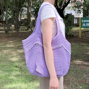 Stylish Bohemian Summer <b>Beach</b> Crochet <b>Bag</b> Women's Casual Outings Portable <b>Bag</b> <b>for</b> Spring Autumn Winter - Product Image 4