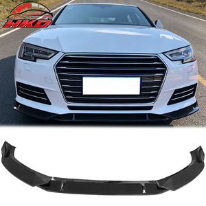 Compatible con Audi A4 Quattro B9 2017-2018, Labio de Parachoques Delantero Estilo IKON, Negro Brillante - Product Image 1
