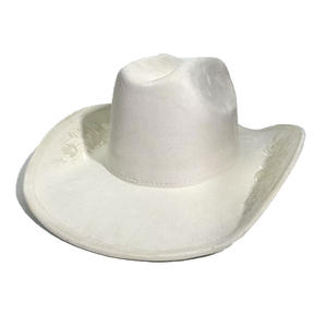 Nouveauté Chapeau de <span class=keywords><strong>cowboy</strong></span> en daim unisexe à large bord avec broderie florale complexe pour les affaires, les festivals et les voyages - Product Image 2