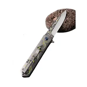 سكين جيب فواكه قابلة للطي بشفرة من الفولاذ المقاوم للصدأ 440C عالية الصلابة Zunelotoo