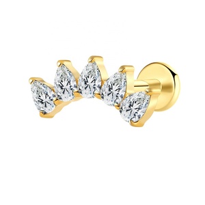 เจาะเรื่องราว ASTM F136ไทเทเนียมรูปมงกุฎยอดเกลียวเครื่องประดับเจาะ - Product Image 4