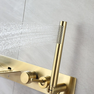 Hot Sales Hardware Bath Spout <b>Waterfall</b> Brushed Gold Basin Laundry Faucets HAS-865 Hardware Bath Spout - Product Image 1