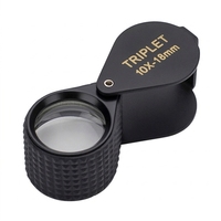 Loupe d'évaluation pliable tout en alliage 10x 18mm pour bijoux et antiquités, exportation Japon Corée du Sud