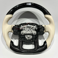 Volant en fibre de carbone pour Land Rover, pour Range Rover, Range Rover Velar Sport, cuir blanc, LED, fibre de carbone