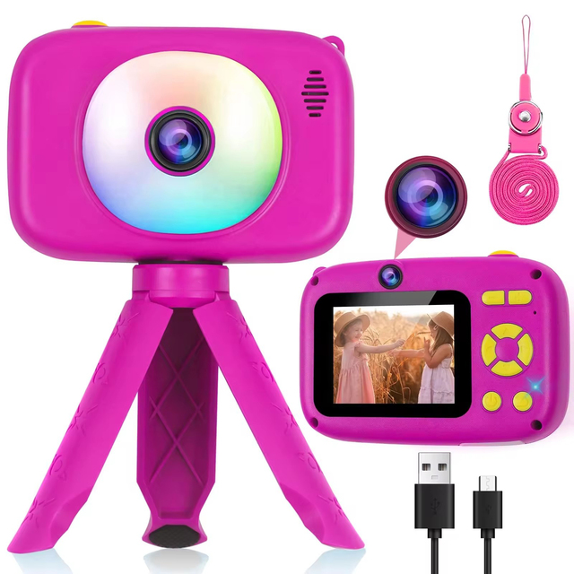 Kids Christmas Gifts Digital Camera Kids Camera With Flip Lens 2.4 Inch Selfie Camera for Kids for Boys and Girls