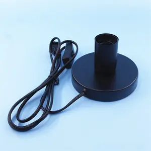 E27 Lamphouder Met Schakelaar En Stekker 1.8M Lampsnoer Zwart Wit Rond Lichtcontactdoos Voor Uv Edison Lamp Home Hotel Desk