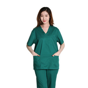 Produsen OEM Pakaian Medis Perawatan Rumah Sakit dan Scrub Dokter Poliester Katun Kain Hijau - Product Image 5